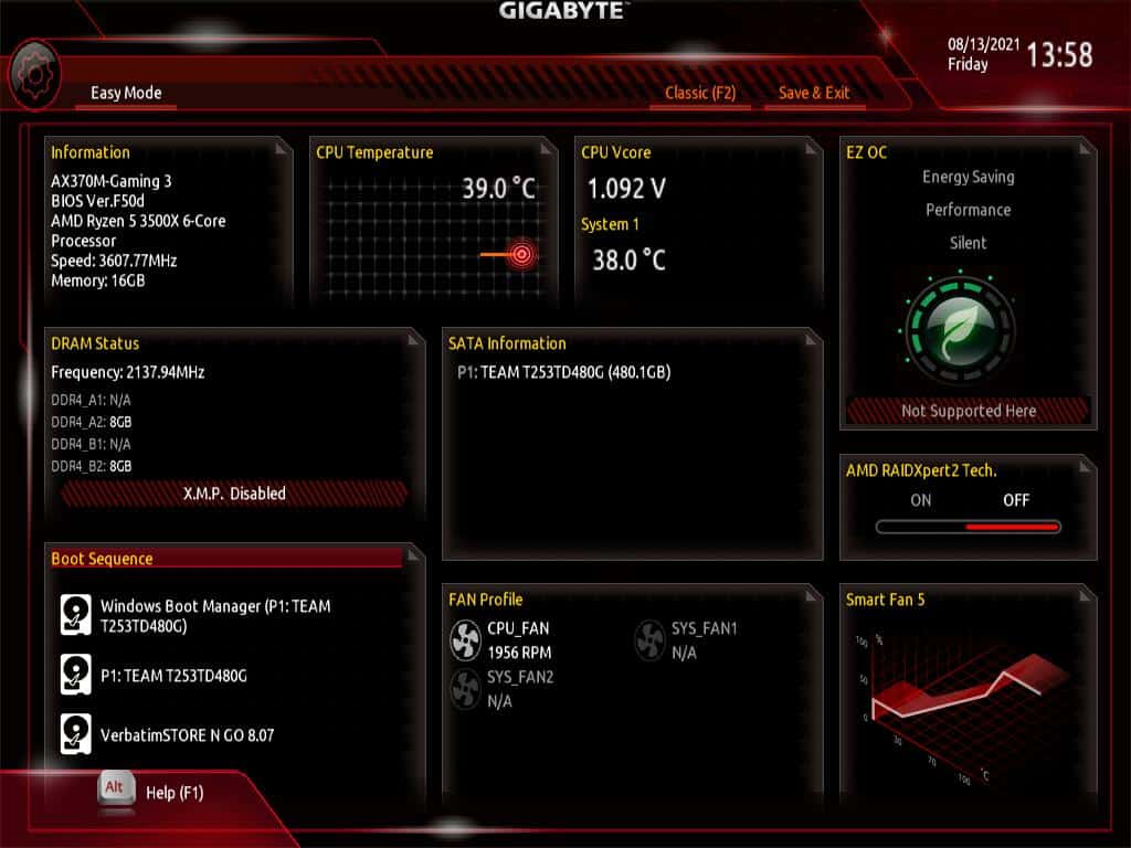 BIOS Gigabyte AX370 main screen - PC Builder - Build Your Own Gaming PC