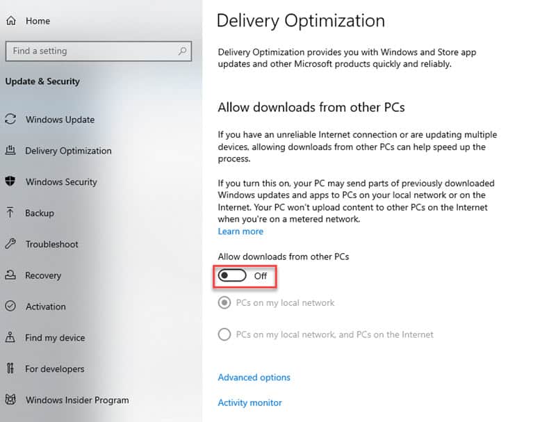 Optimize WIndows 10 for Gaming Delivery Optimization - Optimize PC for gaming