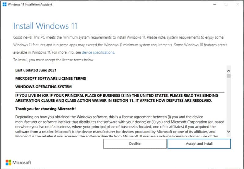Windows 11 Installation Assistent