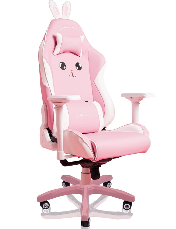 Ewin champion series ergonomic gaming and office chair with pillows pink bunny